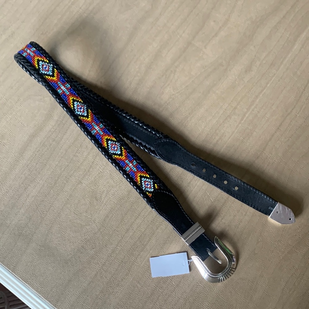 NWT Brighton Beaded Tribal Belt, Size 28